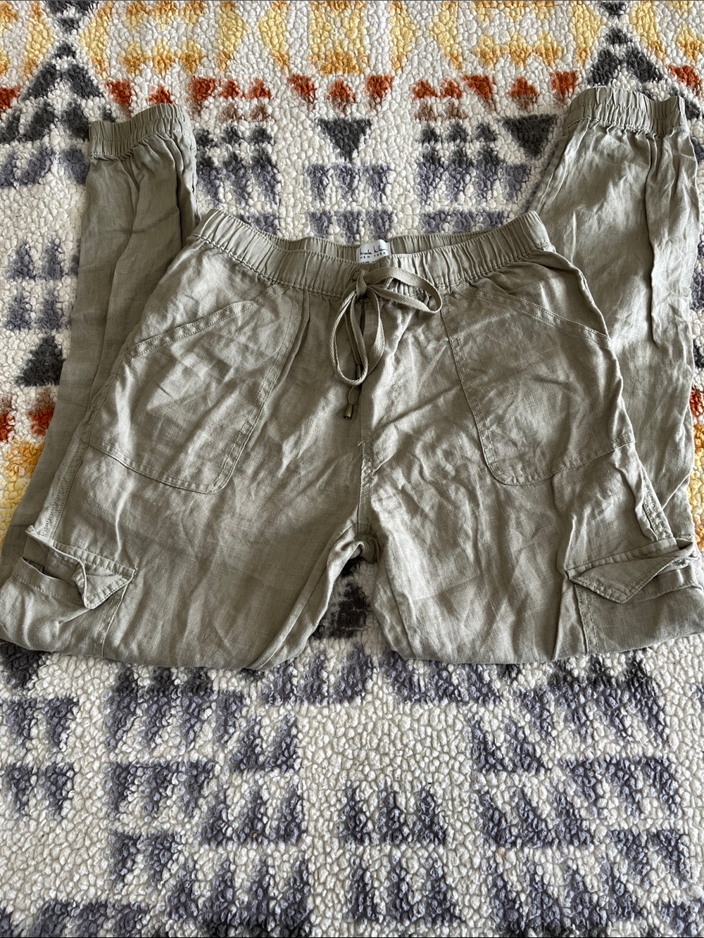 Nicole Miller Linen Cargo Pants